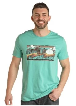 Men's Rock & Roll Cowboy T-Shirt #RRUT21R0IU