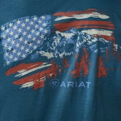 Men's Ariat Blue American Flag T-Shirt #10045279 -Western men 16d5e04c8693a31cdea83f41d395b37b
