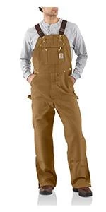 Men's Carhartt Unlined Zip-To-Thigh Bib #R37BRN