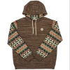 Men's Hooey Brown Aztec Hoodie #HH1192BR