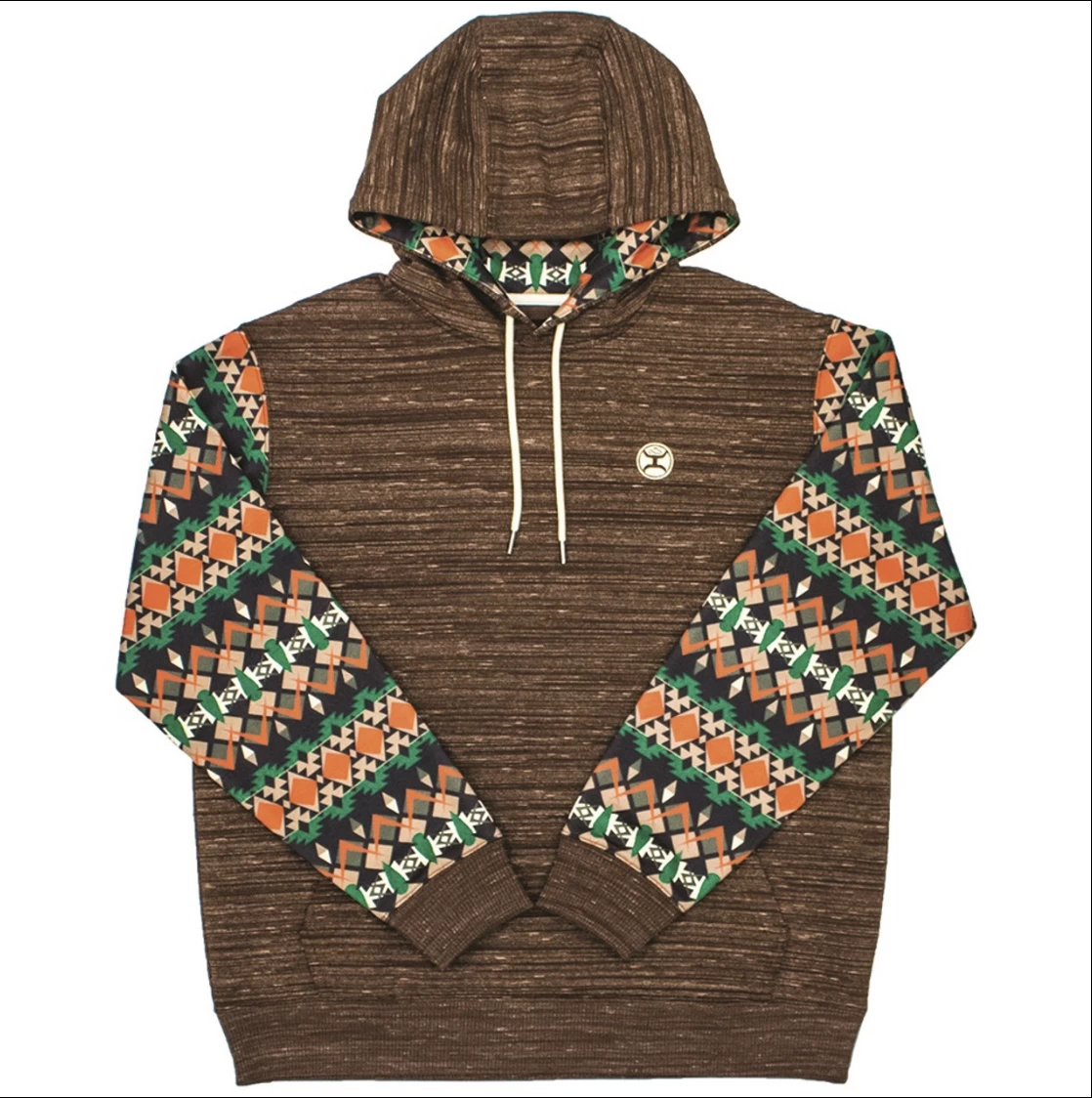 Men's Hooey Brown Aztec Hoodie #HH1192BR 1 Men's Hooey Brown Aztec Hoodie #HH1192BR