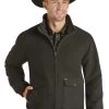 Men's Panhandle Black Solid Bomber Coat #RRMO92RZX1
