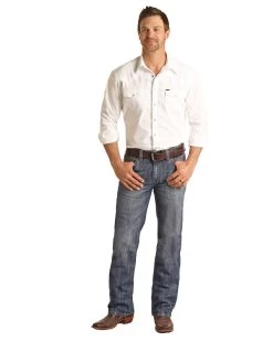Men's Rock & Roll Cowboy Double Barrel Straight Leg Jean #RRMD0SRZSP -Western men 35d42a1d661fa84ecd978d4c32b094c9