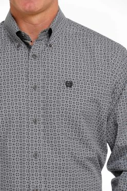 Men's Cinch Grey Pattern Button Down Shirt #MTW1105499GRY -Western men 411bb7eb82a5f74d5ef1c6ba4d7f68fb