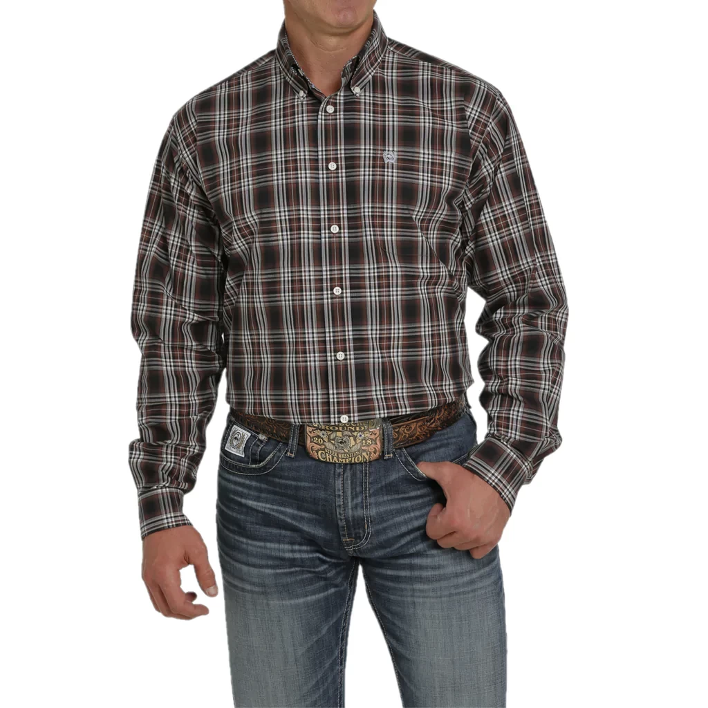 Men's Cinch Plaid Button Down Shirt #MTW1105452