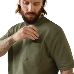 Men's Ariat Rebar Cotton Strong American Outdoors T-Shirt #10043827 -Western men 5a16a01096b8ce91ebb2e92f41a66589