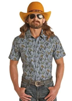 Men's Rock & Roll Cowboy Dale Brisby Snap Front Shirt #RRMS1SR0PR