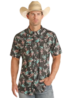 Men's Rock & Roll Cowboy Ripstop Snap Front Shirt #RRMS1SR0RS