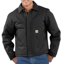 Men's Carhartt Duck Traditional Jacket #J002BLK (Big And Tall)