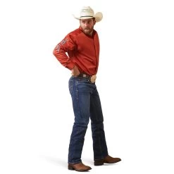 Men's Ariat Team Logo Twill Classic Fit Button Down Shirt #10043522 -Western men a9889878bf87cb29810418b871506a47