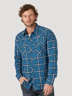 Men's Wrangler Retro Flannel Snap Front Shirt #112318774X