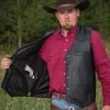 Men's Wyoming Traders Drover Concealed Carry Leather Vest #VDB