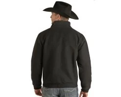 Men's Panhandle Black Solid Bomber Coat #RRMO92RZX1 -Western men rock n roll mens cotton solid bomber coat rrmo92rzx1 3